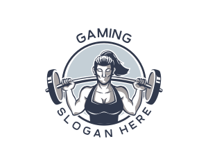 Woman - Barbell Woman Gym logo design