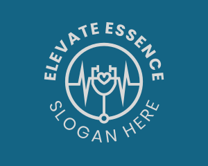 Stethoscope Heart Lifeline Logo