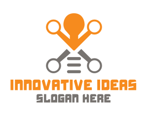 Creativity - Light Bulb Drone logo design