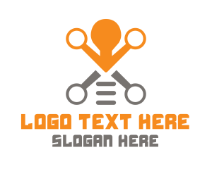 Idea - Light Bulb Drone logo design
