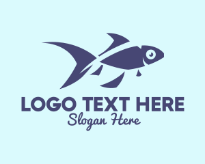 Fisherman - Blue Fish Fingerling logo design