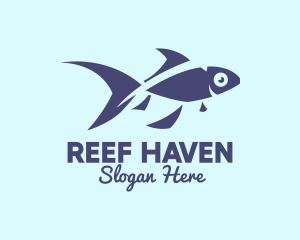 Blue Fish Fingerling  logo design