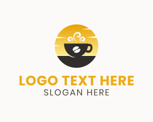 Organic - Sunrise Hot Coffee Bean logo design