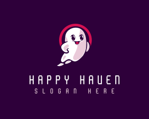 Friendly - Confident Hovering Ghost logo design