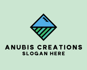 Square Nature Landscape logo design