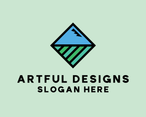 Square Nature Landscape logo design