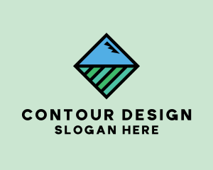 Square Nature Landscape logo design