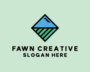 Square Nature Landscape logo design