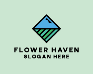 Square Nature Landscape logo design