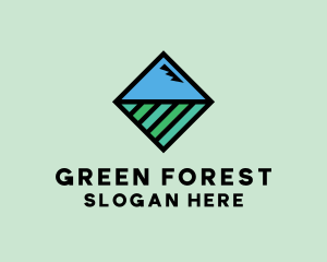 Square Nature Landscape logo design