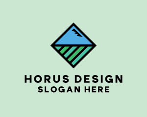 Square Nature Landscape logo design