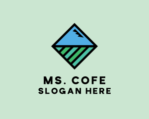 Square Nature Landscape logo design