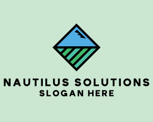 Square Nature Landscape logo design