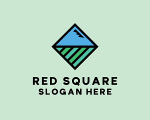 Square Nature Landscape logo design