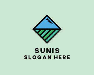 Square Nature Landscape logo design