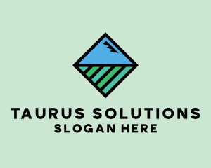 Square Nature Landscape logo design