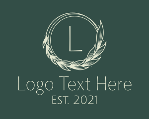 Retreat - Laurel Wreath Letter logo design