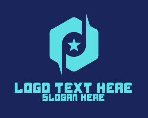 Negative Space - Star Note Hexagon logo design