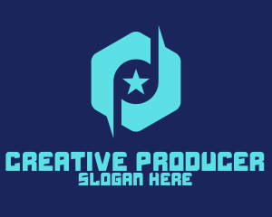 Producer - Star Note Hexagon logo design