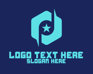 Negative Space - Star Note Hexagon logo design