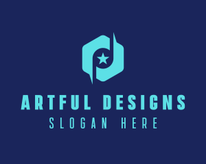 Star Note Hexagon logo design