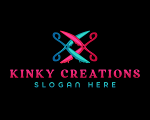 Kinky - Scissors Adult Erotic logo design