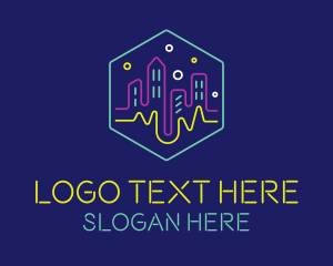 Lounge - Neon Lights City logo design