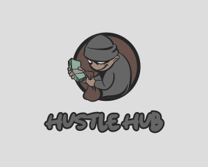 Money Thief Burglar logo design