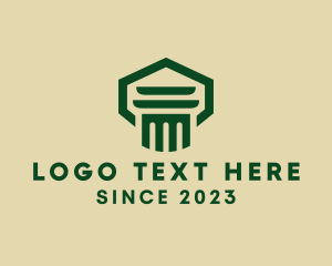 Legal Services - Green Law Pillar logo design