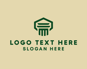 Justice - Column Law Pillar logo design