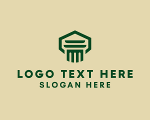 Law School - Column Law Pillar logo design