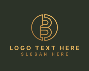 Gold - Crypto Investment Letter B logo design