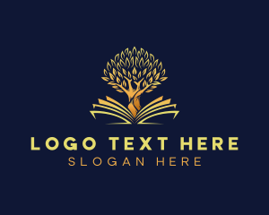 Library - Tree Book Education logo design