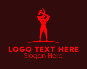 Human - Red Human Communist logo design