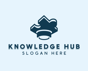 Learning - Jigsaw Puzzle Learning logo design