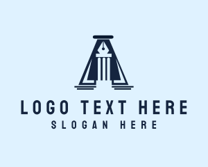 Marble - Pen Pillar Letter A logo design