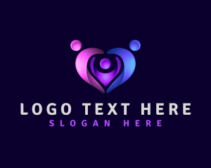 Support - Family People Heart logo design