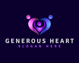 Family People Heart logo design