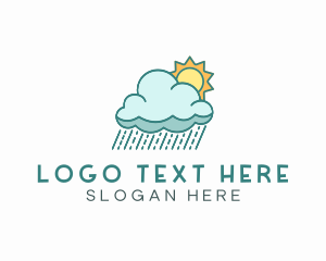 Weather - Rain Cloud Sun Weather logo design