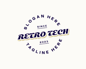 Retro Tilted Business logo design