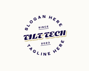 Retro Tilted Business logo design