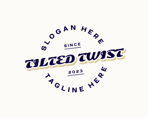 Retro Tilted Business logo design