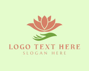 Yoga - Lotus Hand Wellness logo design