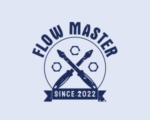 Drain - Screwdriver Tool Maintenance logo design