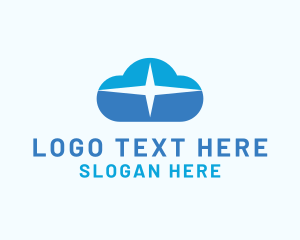 Cloud Storage - Star Sparkle Cloud logo design