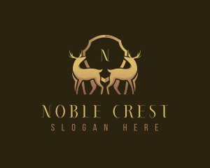 Luxury Deer Shield Crest logo design