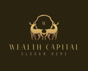 Luxury Deer Shield Crest logo design