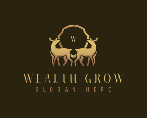 Luxury Deer Shield Crest logo design