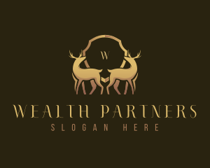 Luxury Deer Shield Crest logo design