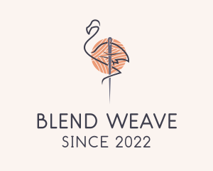 Interweave - Flamingo Yarn Ball logo design